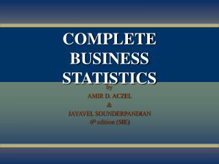 COMPLETE BUSINESS STATISTICS