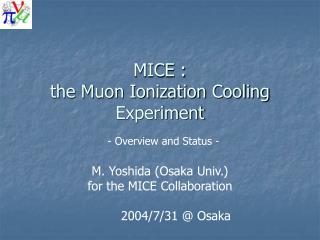 MICE : the Muon Ionization Cooling Experiment