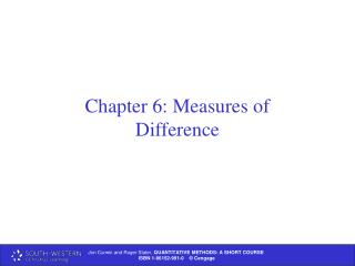 Chapter 6: Measures of Difference