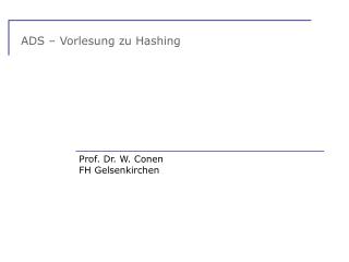 ADS – Vorlesung zu Hashing