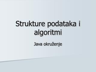 Strukture podataka i algoritmi