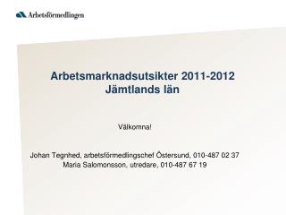 Arbetsmarknadsutsikter 2011-2012 Jämtlands län