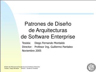 Patrones de Diseño de Arquitecturas de Software Enterprise