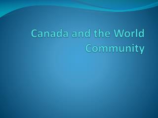 Canada and the World Community