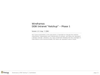 Wireframes DDB Intranet “Ketchup” – Phase 1