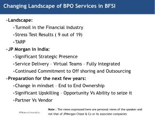 Changing Landscape of BPO Services in BFSI
