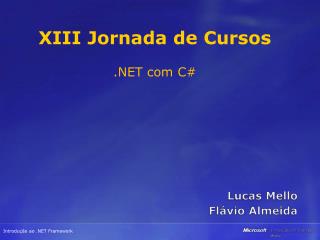 XIII Jornada de Cursos