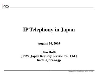 IP Telephony in Japan