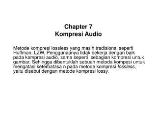 Chapter 7 Kompresi Audio