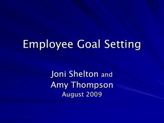 Employee Goal Setting