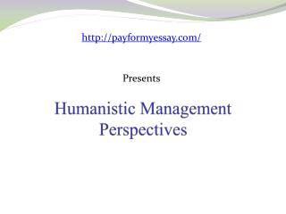Humanistic Management Perspectives