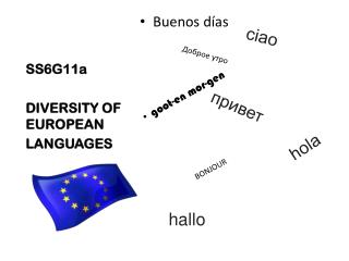 SS6G11a DIVERSITY OF EUROPEAN LANGUAGES