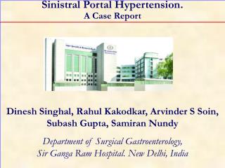 Sinistral Portal Hypertension. A Case Report