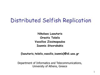 Distributed Selfish Replication