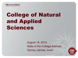 College of Natural and Applied Sciences