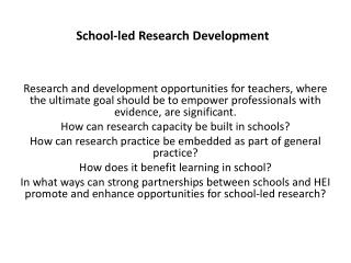 School-led Research Development