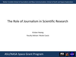 The Role of Journalism in Scientific Research