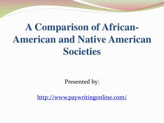 Comparison between African-Americans and the Native American