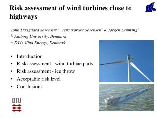 Risk assessment of wind turbines close to highways