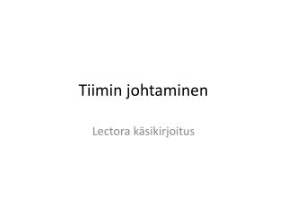 Tiimin johtaminen