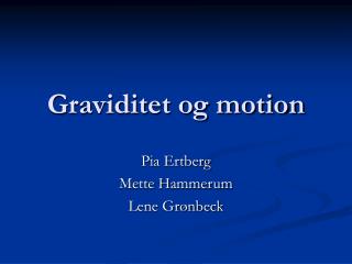 Graviditet og motion