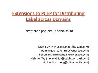 Extensions to PCEP for Distributing Label across Domains