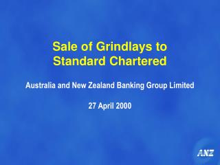 Sale of Grindlays to