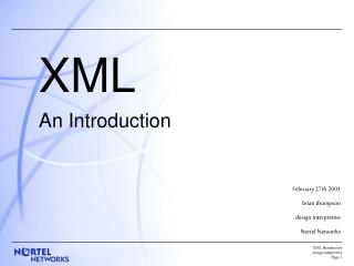 XML An Introduction