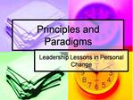 Principles and Paradigms