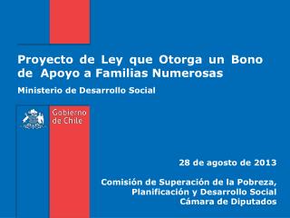 Proyecto de Ley que Otorga un Bono de Apoyo a Familias Numerosas