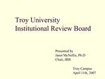 Troy University Institutional Review Board