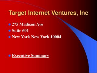 Target Internet Ventures, Inc