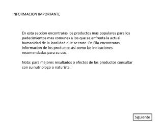 INFORMACION IMPORTANTE