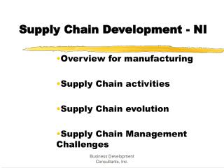 Supply Chain Development - NI