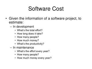 Software Cost