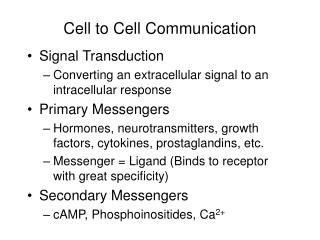 Cell to Cell Communication