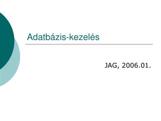 Adatbázis-kezelés