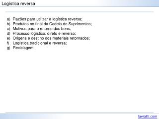 Razões para utilizar a logística reversa