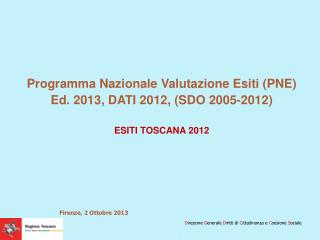 Programma Nazionale Valutazione Esiti (PNE) Ed. 2013, DATI 2012, (SDO 2005-2012)