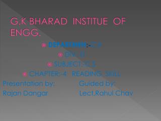 G.K BHARAD INSTITUE OF ENGG.