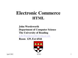 Electronic Commerce HTML