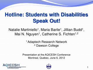Hotline: Students with Disabilities Speak Out!