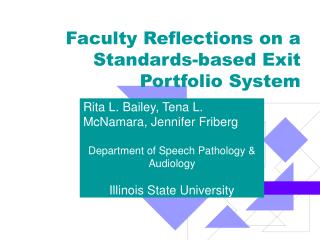 Faculty Reflections on a Standards-based Exit Portfolio System