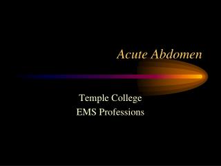 Acute Abdomen