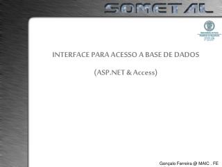 INTERFACE PARA ACESSO A BASE DE DADOS (ASP.NET &amp; Access)
