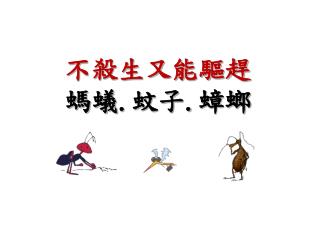 不殺生又能驅趕 螞蟻 . 蚊子 . 蟑螂