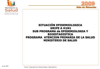 SITUACIÓN EPIDEMIOLOGICA GRIPE A H1N1 SUB PROGRAMA de EPIDEMIOLOGIA Y BIOESTADISTICA