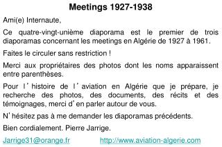 Meetings 1927-1938 Ami(e) Internaute,