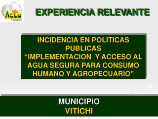 EXPERIENCIA RELEVANTE