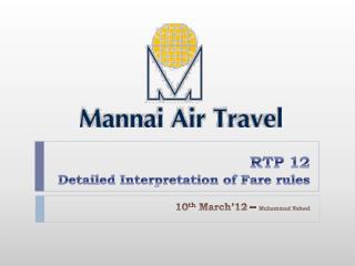 RTP 12 Detailed Interpretation of Fare rules